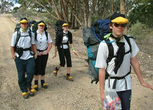Venturers hiking in theme at EV 2006